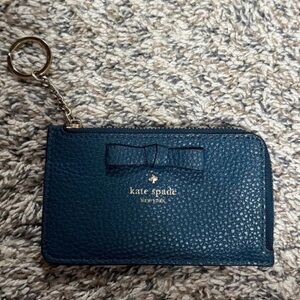 kate spade Navy Pebbled Leather Bow Key Pouch